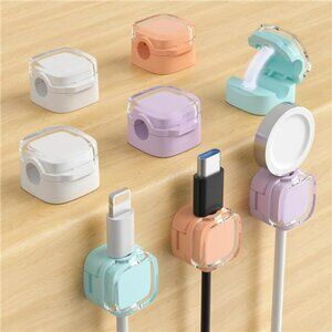 Magnetic Cable Clips Cord Organizer Adhesive Wire Holder Desk Car Wall 8 Pack